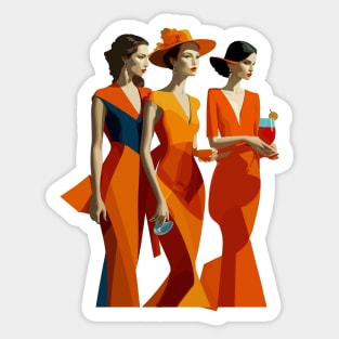 Three art deco women Sticker